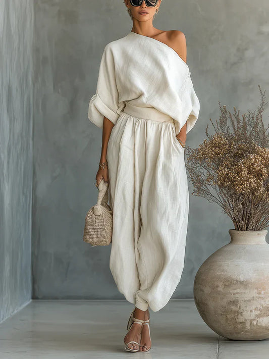 The Solene Asymmetric Wide-Leg Set