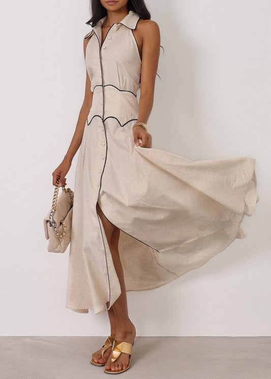 Kalila Contrast Linen Dress