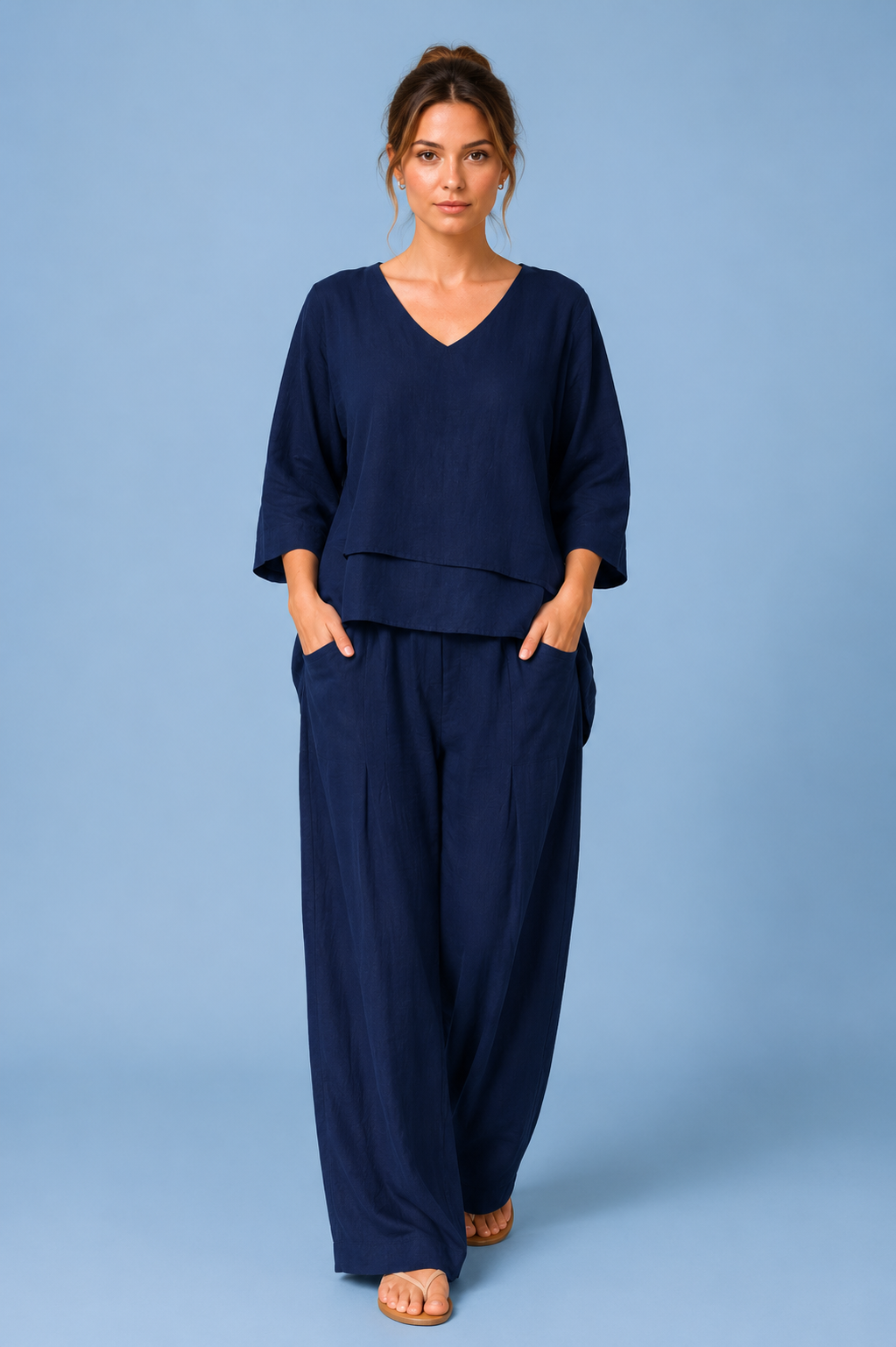 The Solene Relaxed Wide-Leg Set
