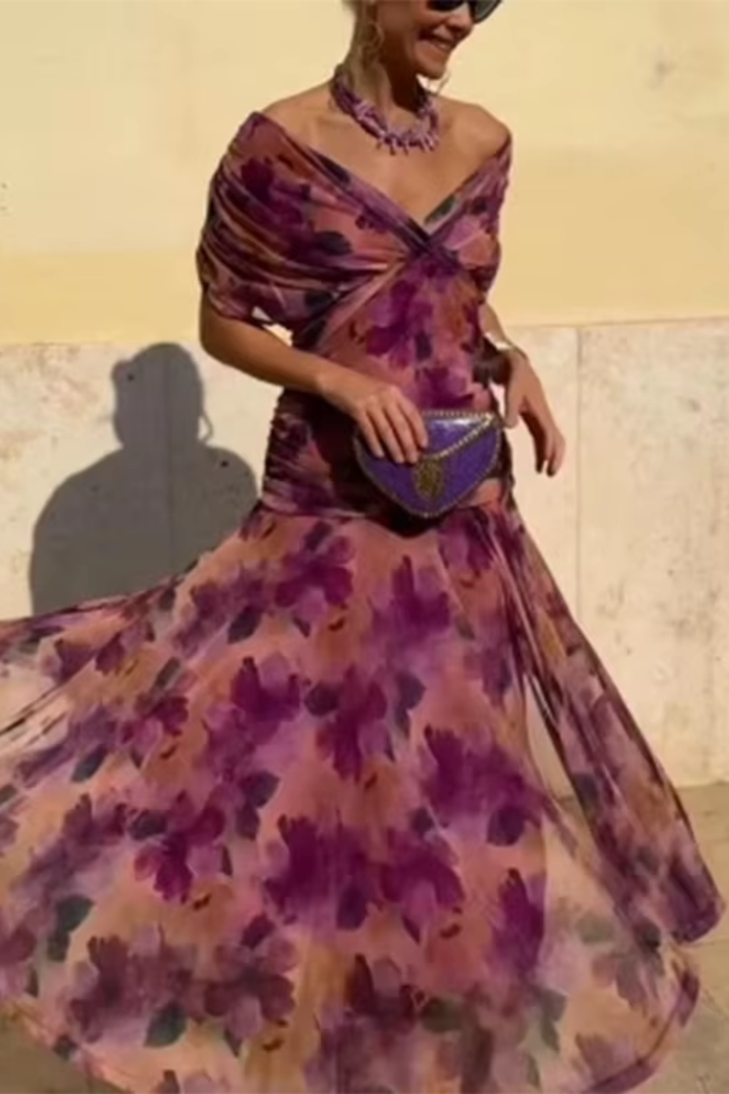 The Luisa Floral V-Neck Maxi Dress