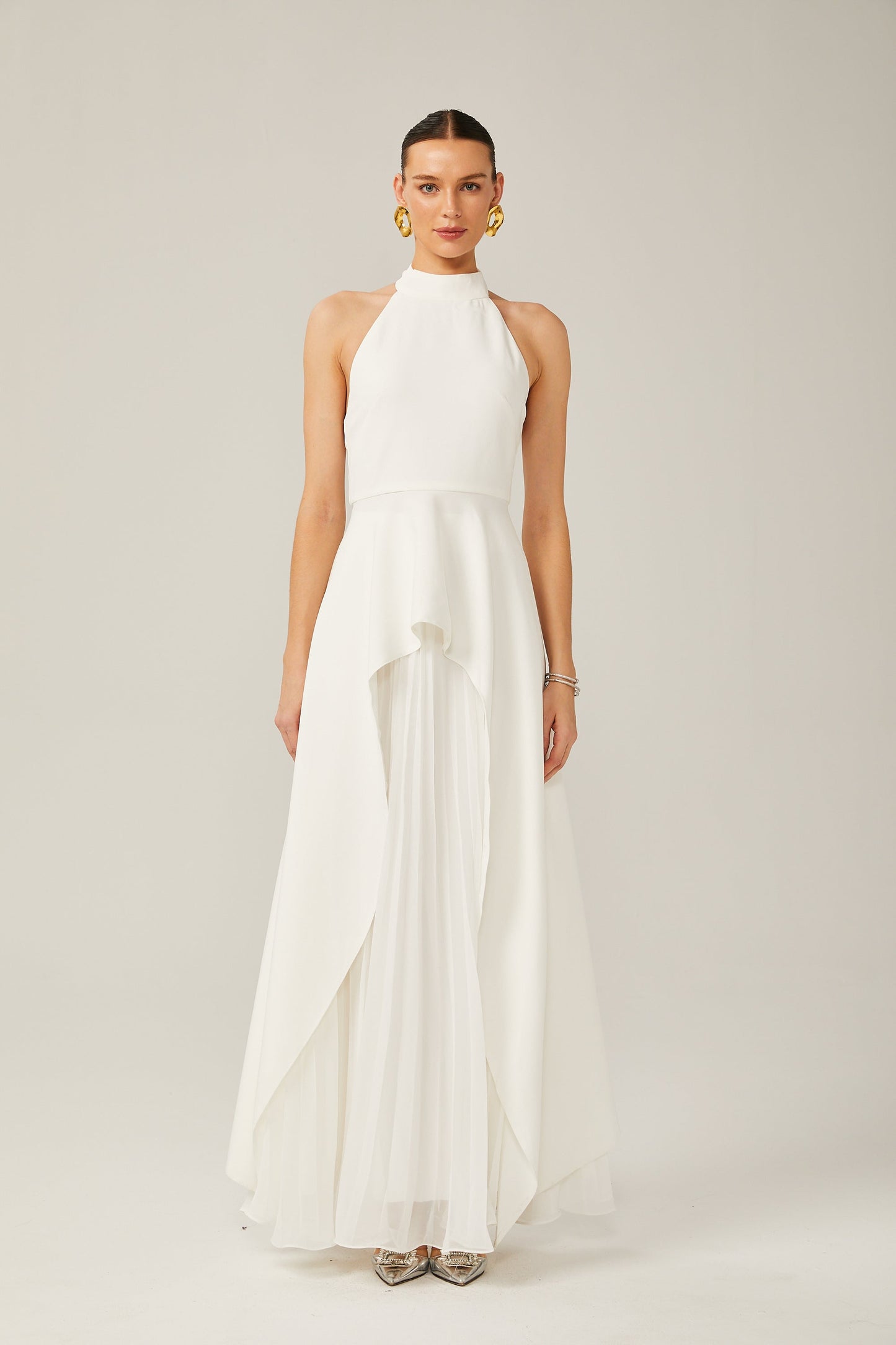 The Inès Layered Halter Maxi Dress