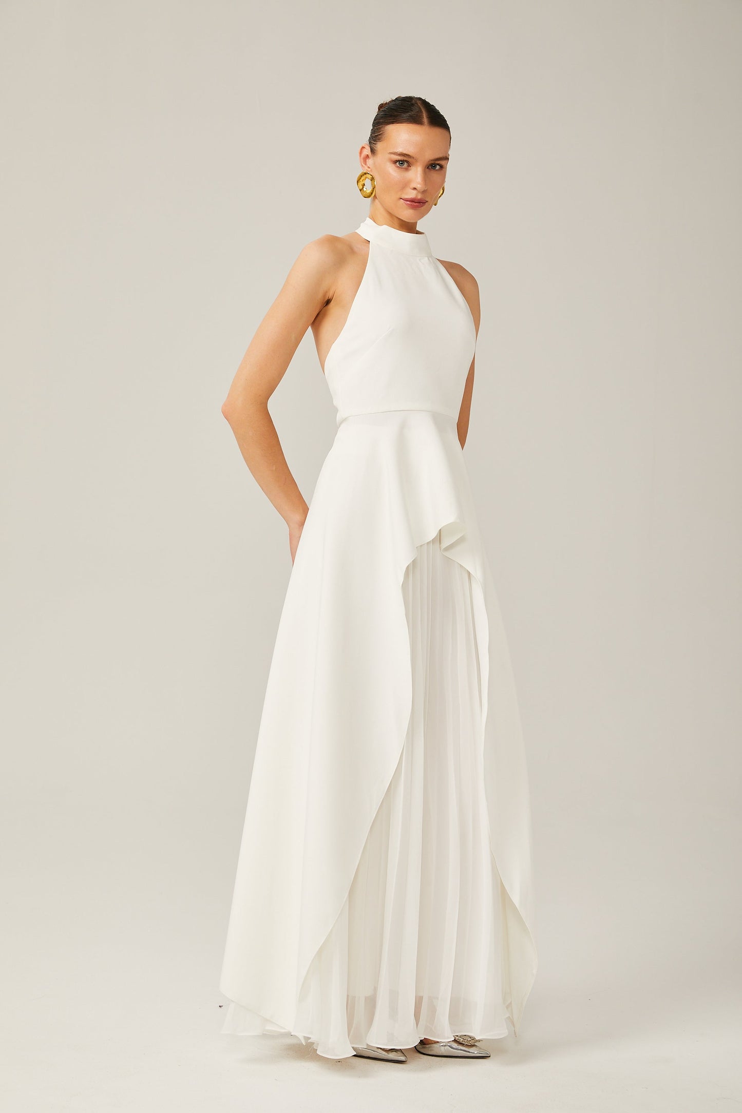 The Inès Layered Halter Maxi Dress
