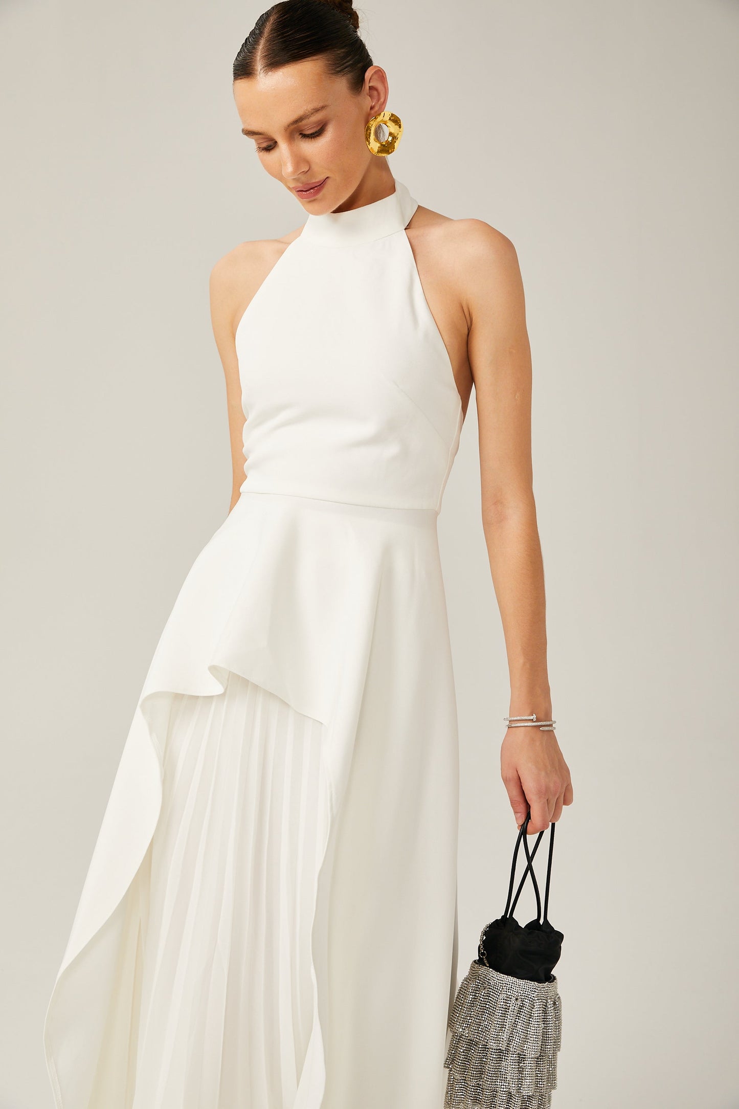 The Inès Layered Halter Maxi Dress