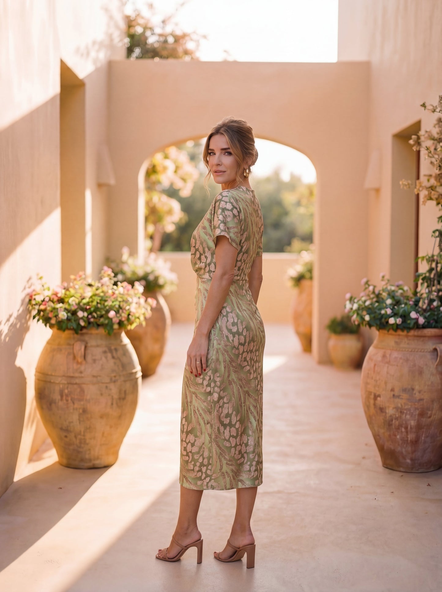 The Calandra Printed Midi Dress