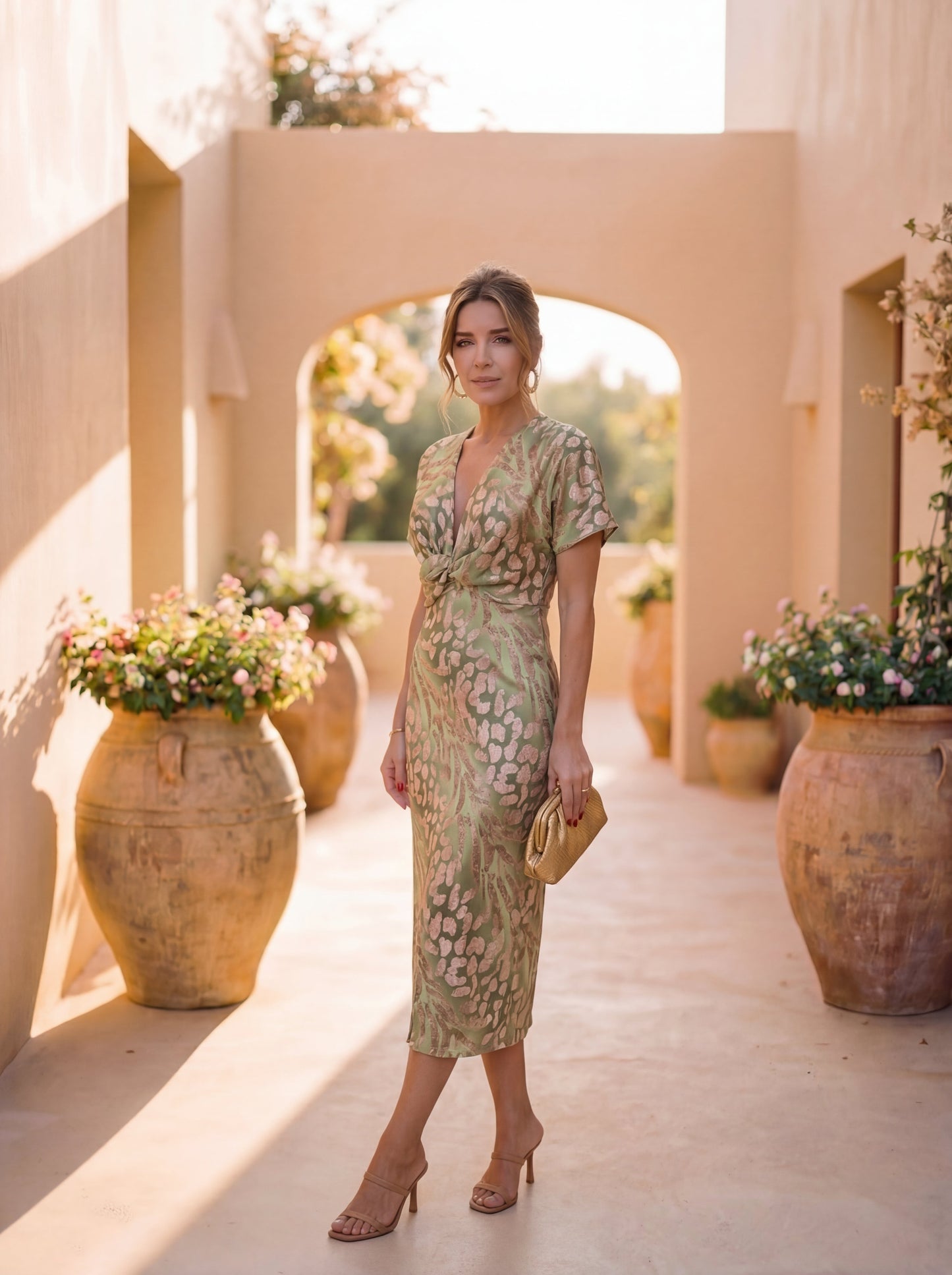 The Calandra Printed Midi Dress