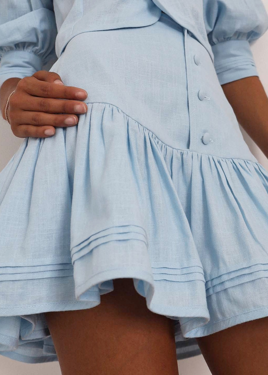 Laney Linen Skort Set | Soft Sky
