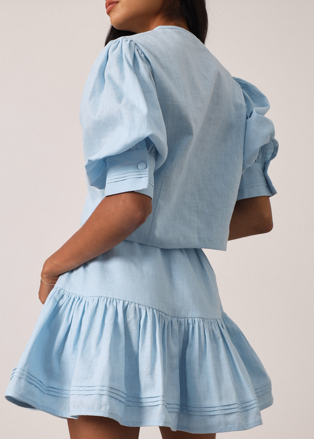 Laney Linen Skort Set | Soft Sky