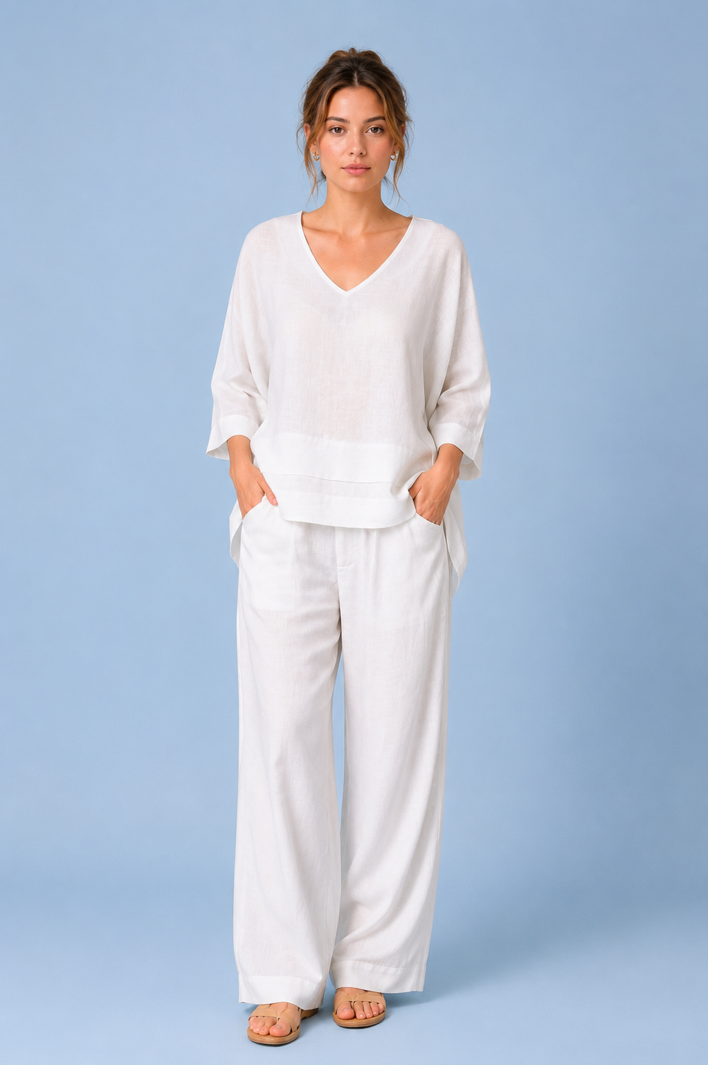 The Solene Relaxed Wide-Leg Set