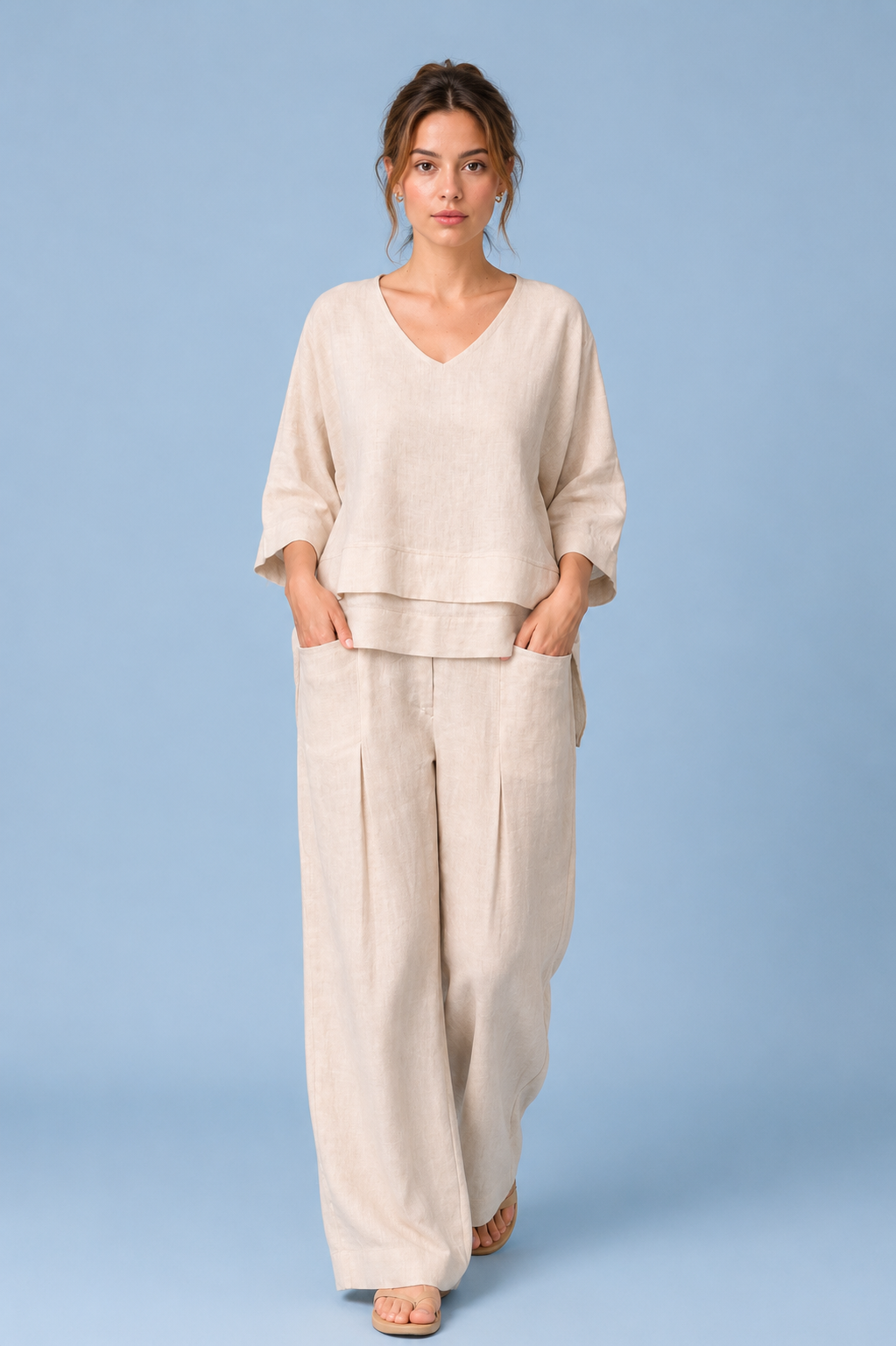 The Solene Relaxed Wide-Leg Set