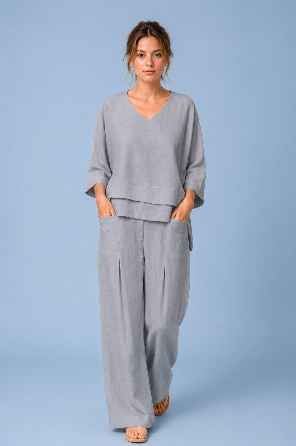 The Solene Relaxed Wide-Leg Set