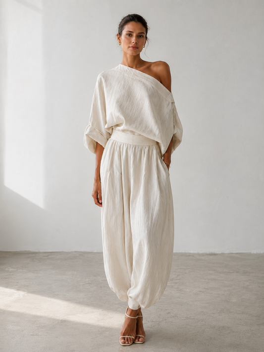 The Solene Asymmetric Wide-Leg Set